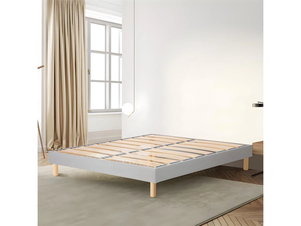 BELLECOUR LITERIE | Sommier à Lattes En Bois CAPITOLE 90x190 Cm | Coloris Gris Clair | Livré En Kit 4 BELLECOUR LITERIE | Sommier à Lattes En Bois CAPITOLE 90x190 Cm | Coloris Gris Clair | Livré En Kit – Image 2