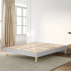 BELLECOUR LITERIE | Sommier à Lattes En Bois CAPITOLE 90x200 Cm | Coloris Gris Clair | Livré En Kit -Sominova Soldes Boutique sommier 11149661