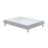 Sommier Tapissier 90x190 Cm En Tissu Gris Et Pieds Métal - REMIMOS -Sominova Soldes Boutique sommier 11463913