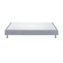 Sommier Tapissier 140x190 Cm En Tissu Gris Et Pieds Métal - REMIMOS -Sominova Soldes Boutique sommier 11463927