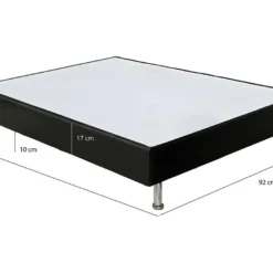 Sommier Tapissier 90x190 Cm En Simili Noir Et Pieds Métal - REMIMOS -Sominova Soldes Boutique sommier 11914511