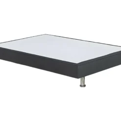 Sommier Tapissier 180x200 Cm En Tissu Foncé Gris Pieds Métal - REMIMOS