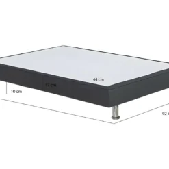 Sommier Tapissier 90x190 Cm En Tissu Gris Foncé Pieds Métal - REMIMOS -Sominova Soldes Boutique sommier 11914565