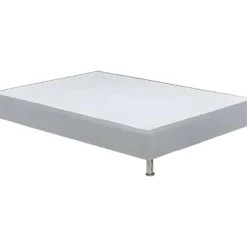 Sommier Tapissier 180x200 Cm En Tissu Gris Et Pieds Métal - REMIMOS