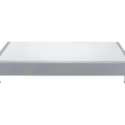 Sommier Tapissier 180x200 Cm En Tissu Gris Et Pieds Métal - REMIMOS -Sominova Soldes Boutique sommier 11914571