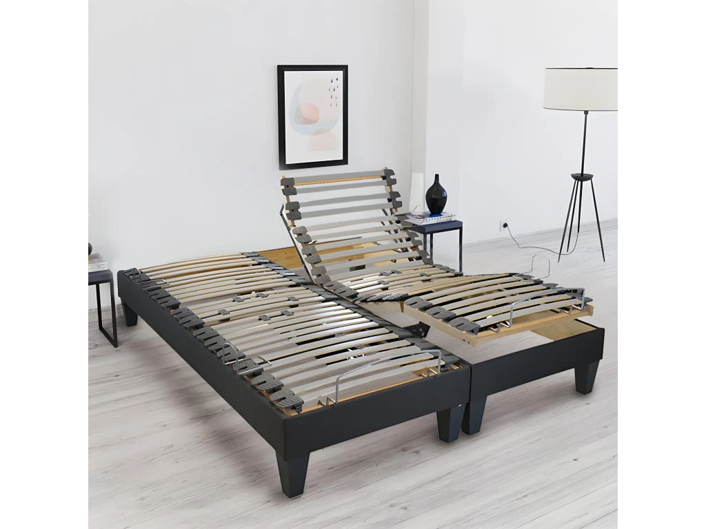 BELLECOUR LITERIE | Jeu De 2 Sommiers électriques AMIRAL 160x200 Cm | Lattes 4 BELLECOUR LITERIE | Jeu De 2 Sommiers électriques AMIRAL 160x200 Cm | Lattes – Image 2