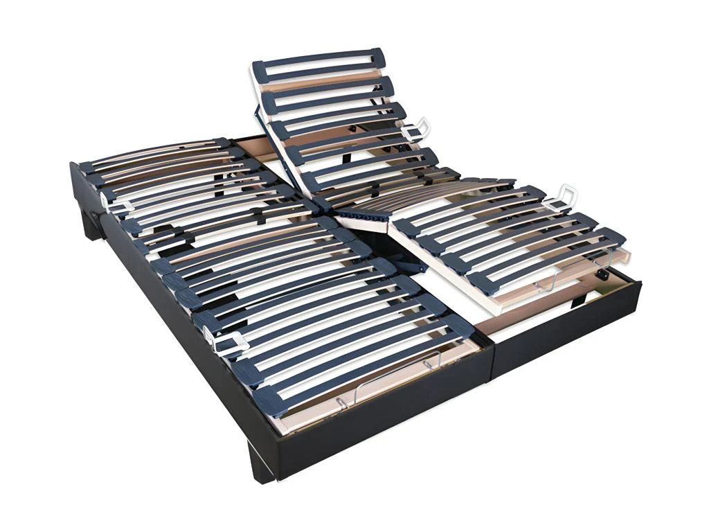 BELLECOUR LITERIE | Jeu De 2 Sommiers électriques FLEX 160x200 Cm | Lattes 3 BELLECOUR LITERIE | Jeu De 2 Sommiers électriques FLEX 160x200 Cm | Lattes