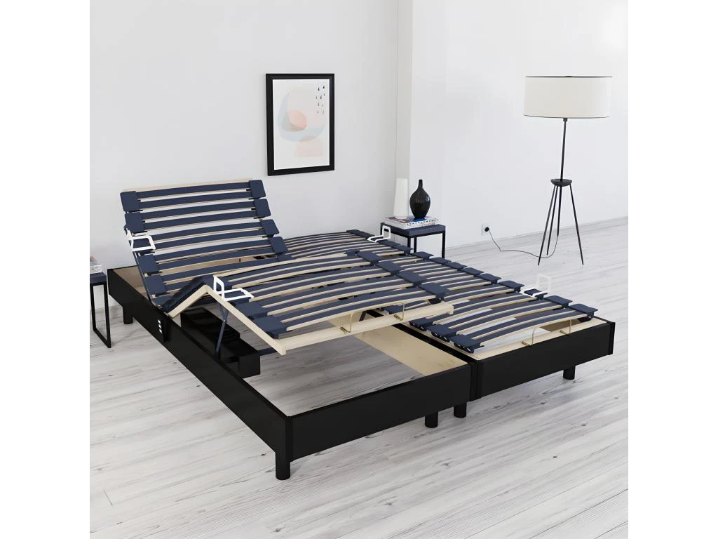 BELLECOUR LITERIE | Jeu De 2 Sommiers électriques FLEX 160x200 Cm | Lattes 4 BELLECOUR LITERIE | Jeu De 2 Sommiers électriques FLEX 160x200 Cm | Lattes – Image 2