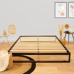 OLYMPE LITERIE | Sommier à Lattes En Métal PANDORE 160x200 Cm | Coloris Noir | Livré En Kit -Sominova Soldes Boutique sommier 12674099