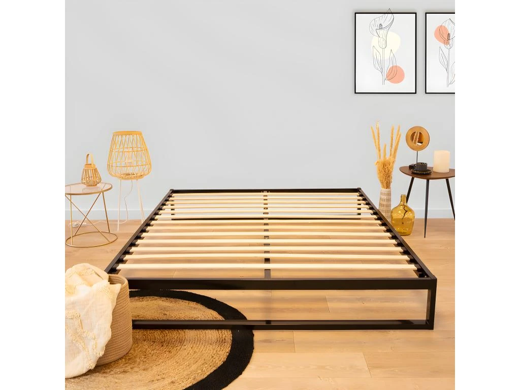 OLYMPE LITERIE | Sommier à Lattes En Métal PANDORE 140x190 Cm | Coloris Noir | Livré En Kit 4 OLYMPE LITERIE | Sommier à Lattes En Métal PANDORE 140x190 Cm | Coloris Noir | Livré En Kit – Image 2