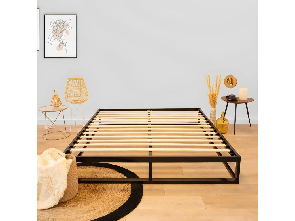 OLYMPE LITERIE | Sommier à Lattes En Métal LEONIDAS 160x200 Cm | Coloris Noir | Livré En Kit 4 OLYMPE LITERIE | Sommier à Lattes En Métal LEONIDAS 160x200 Cm | Coloris Noir | Livré En Kit – Image 2