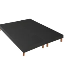 Sommier Tapissier à Lattes Gris Anthracite Made In France Dimensions - 2x80 X 200 Cm