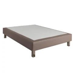 Sommier Ressorts Ensachés Simili Cuir Cacao 90x200