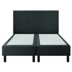 Ensemble Boxspring Sommier à Ressorts + Tête De Lit + Pieds Gris Chiné Epeda ENCHANTEUR 180X200 -Sominova Soldes Boutique sommier 19459641