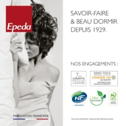 Ensemble Boxspring Sommier à Ressorts + Tête De Lit + Pieds Gris Chiné Epeda ENCHANTEUR 180X200 -Sominova Soldes Boutique sommier 19459653