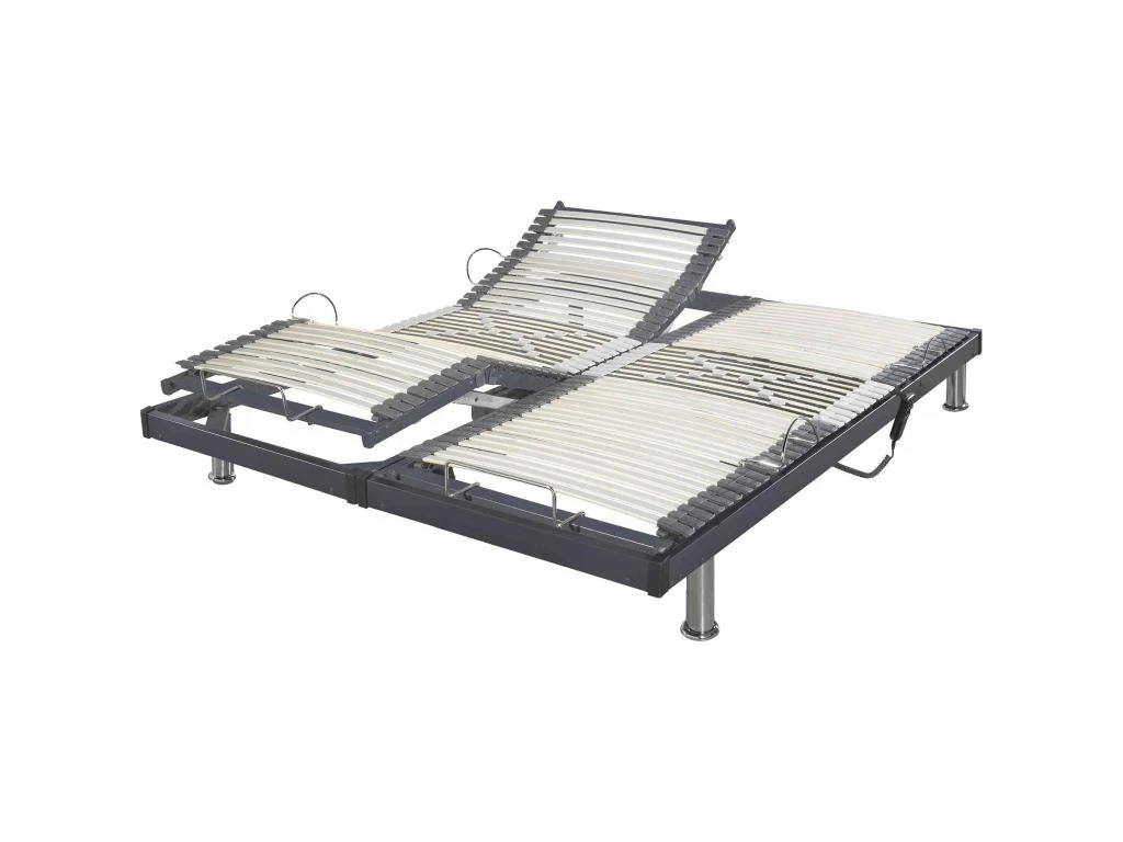 Sommier électrique De Relaxation Gris Extra Plat 2x80x200 3 Sommier électrique De Relaxation Gris Extra Plat 2x80x200