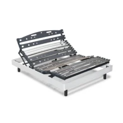 Sommier électrique De Relaxation Coloris Frêne Blanc 140x190