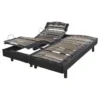 Sommier électrique De Relaxation En Pin Massif Aspect Cuir Gris 2x80x200 2 Sommier électrique De Relaxation En Pin Massif Aspect Cuir Gris 2x80x200 -Sominova Soldes Boutique sommier 19461639