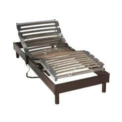 Sommier électrique De Relaxation à Lattes En Bois Wengé 70x190