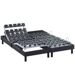 Sommier électrique De Relaxation Tout Plots Tissu Anthracite 2x90x190