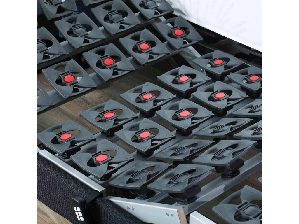 Sommier électrique De Relaxation Tout Plots Tissu Gris Clair 2x70x190 4 Sommier électrique De Relaxation Tout Plots Tissu Gris Clair 2x70x190 – Image 2