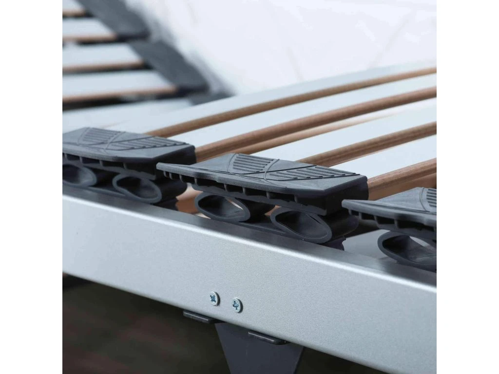 Sommier électrique De Relaxation Tout Lattes Tissu Taupe 2x80x200 6 Sommier électrique De Relaxation Tout Lattes Tissu Taupe 2x80x200 – Image 4