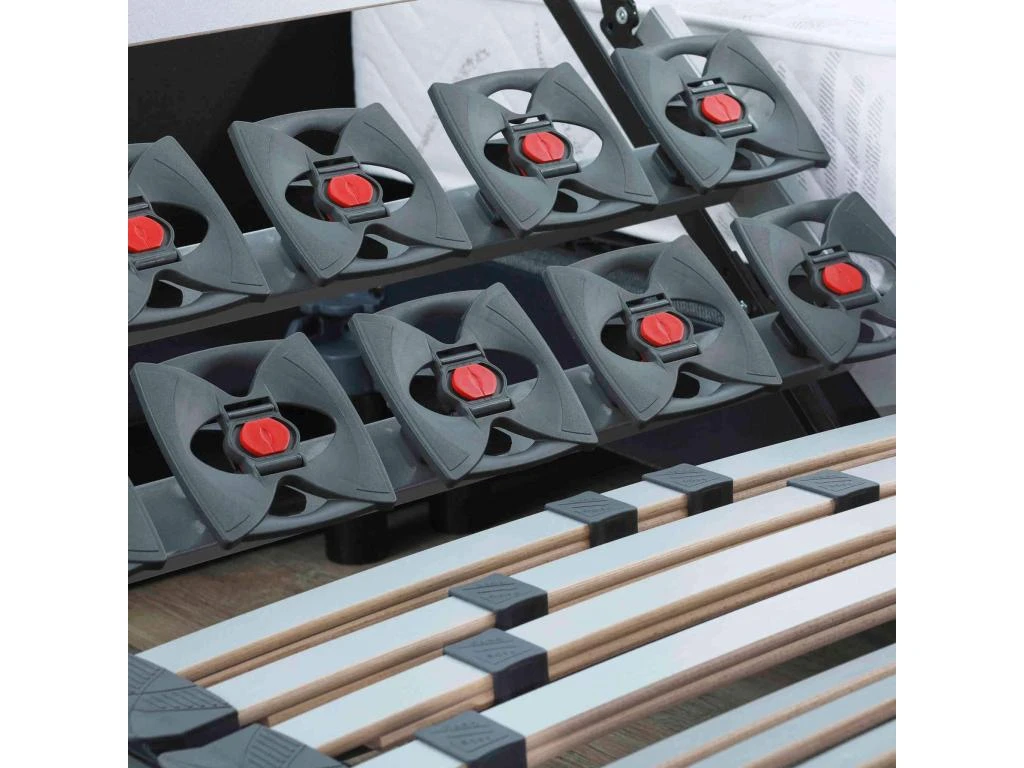 Sommier électrique De Relaxation Lattes + Plots Tissu Anthracite 2x70x190 4 Sommier électrique De Relaxation Lattes + Plots Tissu Anthracite 2x70x190 – Image 2