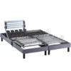 Sommier électrique De Relaxation Lattes + Plots Tissu Gris Clair 2x80x200 -Sominova Soldes Boutique sommier 19477933