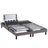 Sommier électrique De Relaxation Lattes + Plots Tissu Taupe 2x90x190 -Sominova Soldes Boutique sommier 19478095