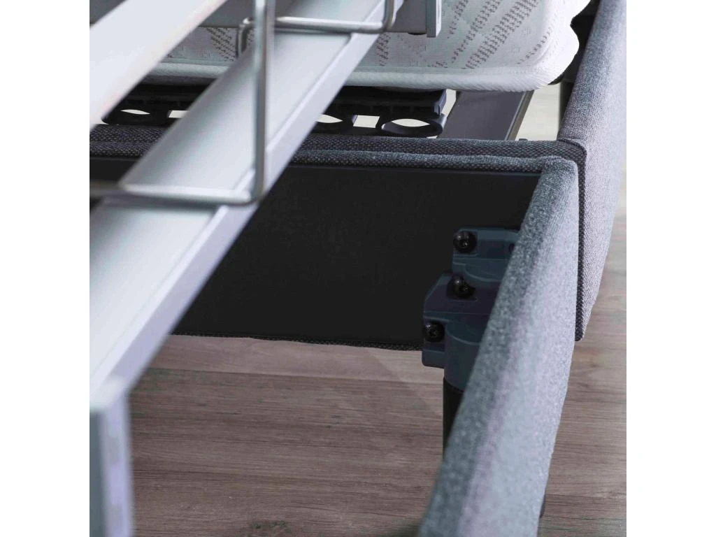 Sommier électrique De Relaxation Lattes + Plots Tissu Taupe 2x90x190 6 Sommier électrique De Relaxation Lattes + Plots Tissu Taupe 2x90x190 – Image 4