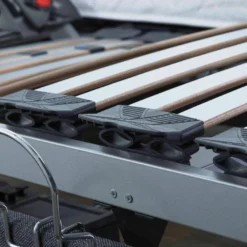 Sommier électrique De Relaxation Lattes + Plots Tissu Gris Clair 2x70x190 -Sominova Soldes Boutique sommier 19478355