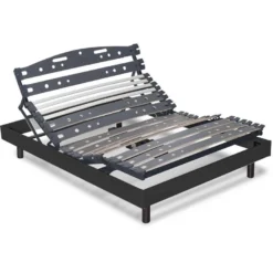 Sommier électrique De Relaxation Coloris Gris Cendré 120x190