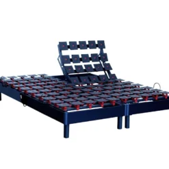 Lot De Sommiers Tous Plots Reglables Gris Dimensions - 2x90 X 200 Cm