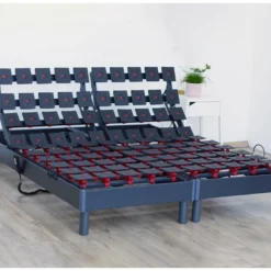 Lot De Sommiers Tous Plots Reglables Gris Dimensions - 2x90 X 200 Cm -Sominova Soldes Boutique sommier 19841073