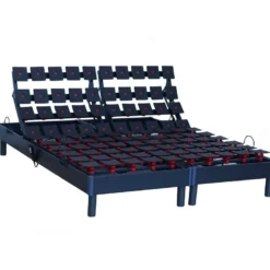 Lot De Sommiers Tous Plots Reglables Gris Dimensions - 2x90 X 200 Cm -Sominova Soldes Boutique sommier 19841075