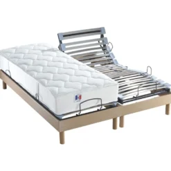 Lot De Sommiers Tous Lattes Bois Chene Clair Dimensions - 2x90 X 200 Cm