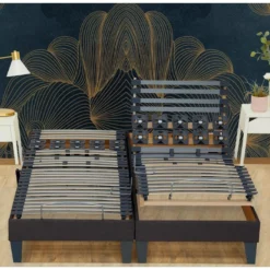 Lot De Sommiers Lattes Plus Plots Gris Anthracite Dimensions - 2x80 X 200 Cm -Sominova Soldes Boutique sommier 19841167