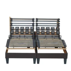 Lot De Sommiers Lattes Plus Plots Gris Anthracite Dimensions - 2x80 X 200 Cm -Sominova Soldes Boutique sommier 19841169