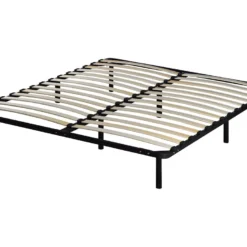 OLYMPE LITERIE | Sommier à Lattes En Métal SOMKIT 160x200 Cm | Coloris Noir | Livré En Kit