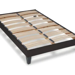 OLYMPE LITERIE | Sommier à Lattes En Bois KIT15 120x190 Cm | Coloris Gris Anthracite | Livré En Kit