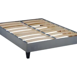 OLYMPE LITERIE | Sommier à Lattes En Bois ERGOSTAR 140x190 Cm | Coloris Gris Clair | Livré En Kit