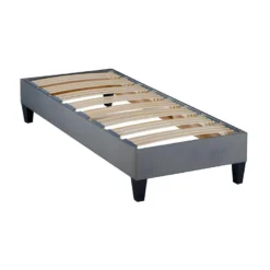 OLYMPE LITERIE | Sommier à Lattes En Bois ERGOSTAR 90x200 Cm | Coloris Gris Clair | Livré En Kit