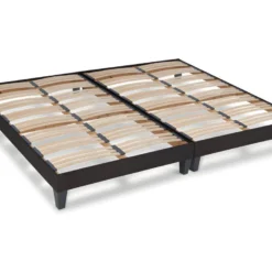 OLYMPE LITERIE | Sommier à Lattes En Bois KIT15 2x120x220 Cm | Coloris Gris Anthracite | Livré En Kit
