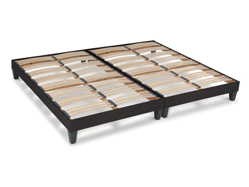OLYMPE LITERIE | Sommier à Lattes En Bois KIT15 2x120x220 Cm | Coloris Gris Anthracite | Livré En Kit 3 OLYMPE LITERIE | Sommier à Lattes En Bois KIT15 2x120x220 Cm | Coloris Gris Anthracite | Livré En Kit