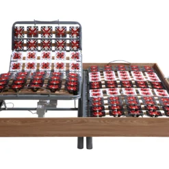 Sommier électrique De Relaxation 2x48 Plots Déco Bois Chêne Naturel - 2 X 70 X 190 Cm - Moteurs OKIN - NAFURI De DREAMEA -Sominova Soldes Boutique sommier 237827 2