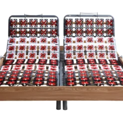 Sommier électrique De Relaxation 2x78 Plots Déco Bois Chêne Naturel - 2 X 90 X 200 Cm - Moteurs OKIN - NAFURI De DREAMEA -Sominova Soldes Boutique sommier 237829 1