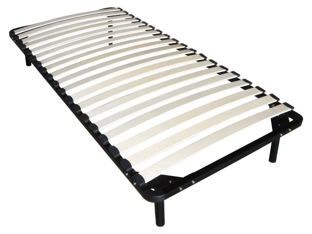 Sommier Cadre à Lattes à Monter 90 X 190 Cm - 19 Lattes - Avec Pied - Noir - KALISTA De DREAMEA 3 Sommier Cadre à Lattes à Monter 90 X 190 Cm - 19 Lattes - Avec Pied - Noir - KALISTA De DREAMEA