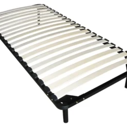 Sommier Cadre à Lattes à Monter 90 X 200 Cm - 19 Lattes - Avec Pied - Noir - KALISTA De DREAMEA