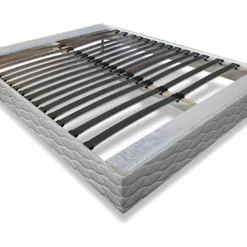 Sommier à Lattes 160 X 200 Cm 2x14 Lattes Souples - Sans Pieds - Gris - DUNLOLATT De DUNLOPILLO