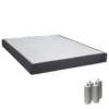 TAPIKIT - Sommier Tapissier Démontable 2x20 Lattes 140x190cm Anthracite + Pieds Argent 15cm